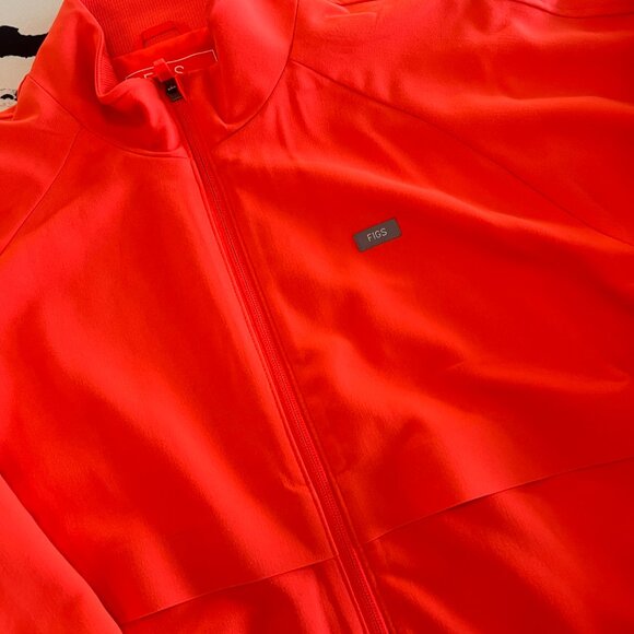 FIGS *FIERY CORAL* SYDNEY SCRUB JACKET SIZE XL WOMENS - Picture 3 of 5